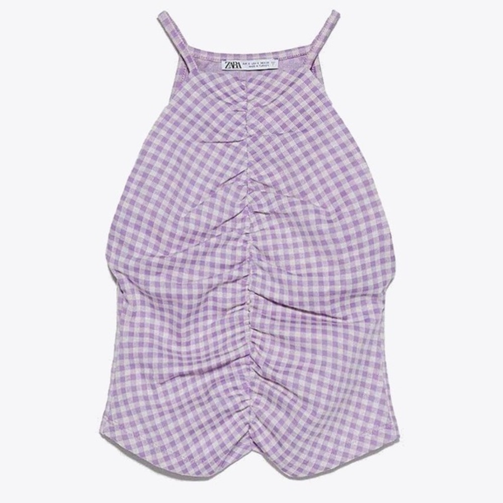 Zara purple and white gingham tank top